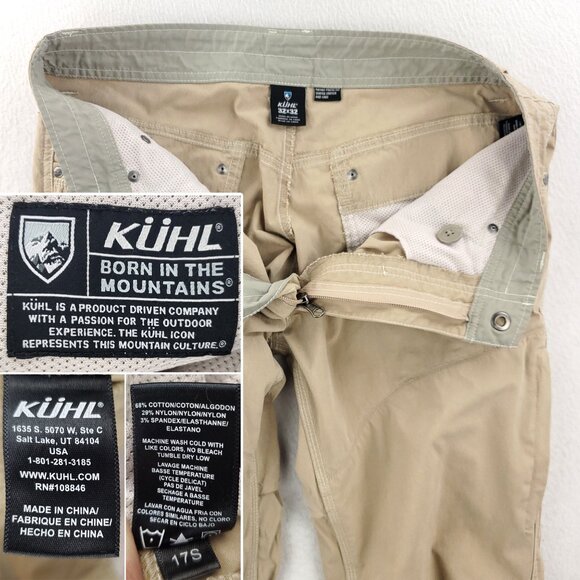 Kuhl Vented Hiking Pants Stretch Lightweight Khaki Men's "32x32" Real 32x31 - Picture 3 of 14